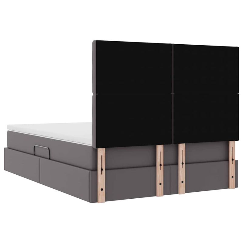 Casa si Gradina - Mobilier - Paturi si accesorii - Paturi - Pat cu storage cu saltea Gri 140 x 190 cm Piele artificiala - Infinity.ro