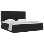 Casa si Gradina - Mobilier - Paturi si accesorii - Paturi - Pat cu storage cu saltea Negru 200 x 200 cm Piele artificiala - Infinity.ro