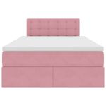 Casa si Gradina - Mobilier - Paturi si accesorii - Paturi - Pat cu storage cu saltea cu headboard Roz 120 x 200 cm Catifea - Infinity.ro