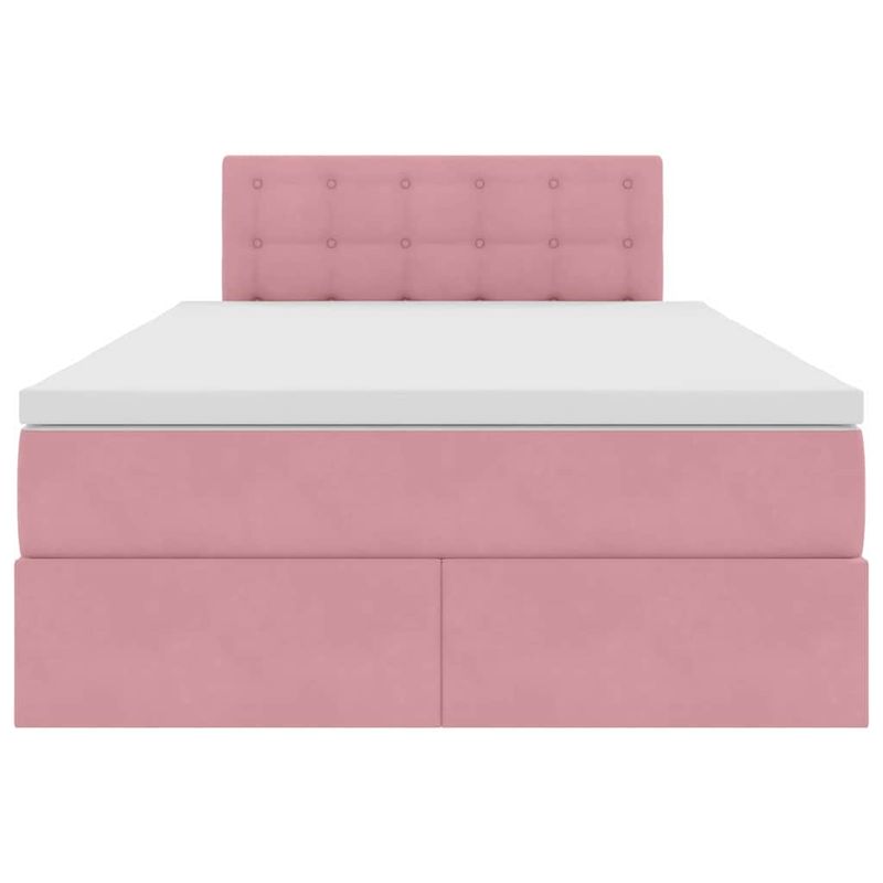 Casa si Gradina - Mobilier - Paturi si accesorii - Paturi - Pat cu storage cu saltea cu headboard Roz 120 x 200 cm Catifea - Infinity.ro