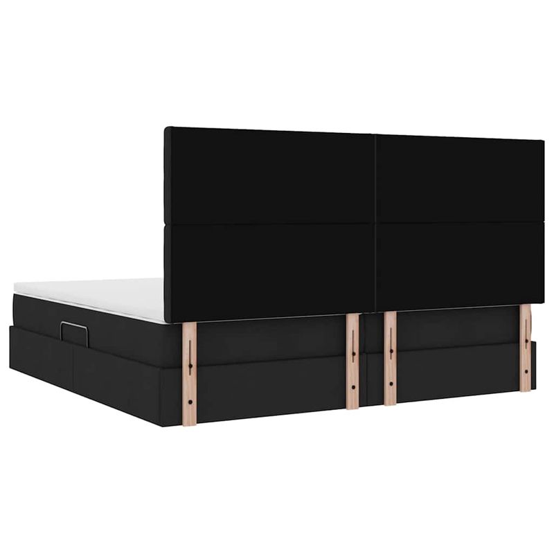 Casa si Gradina - Mobilier - Paturi si accesorii - Paturi - Pat cu storage cu saltea Negru 200 x 200 cm Piele artificiala - Infinity.ro