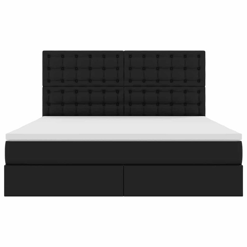Casa si Gradina - Mobilier - Paturi si accesorii - Paturi - Pat cu storage cu saltea Negru 180 x 200 cm Piele artificiala - Infinity.ro