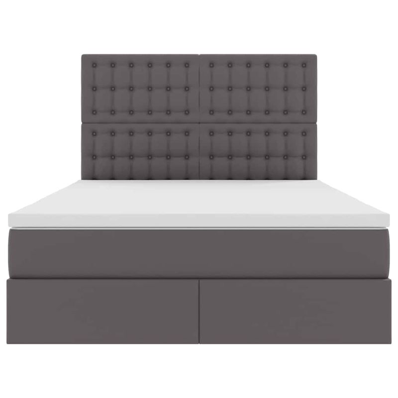 Casa si Gradina - Mobilier - Paturi si accesorii - Paturi - Pat cu storage cu saltea Gri 140 x 190 cm Piele artificiala - Infinity.ro