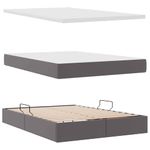 Casa si Gradina - Mobilier - Paturi si accesorii - Paturi - Pat cu storage cu saltea Gri 140 x 190 cm Piele artificiala - Infinity.ro