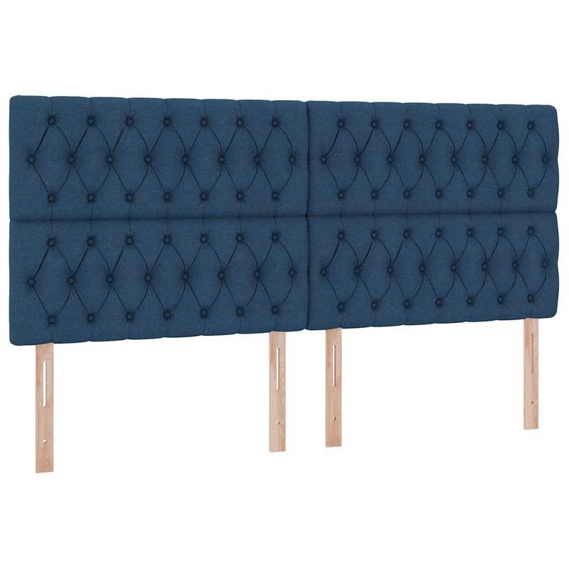 Casa si Gradina - Mobilier - Paturi si accesorii - Paturi - Pat cu storage albastru 200 x 200 cm Piele artificiala - Infinity.ro