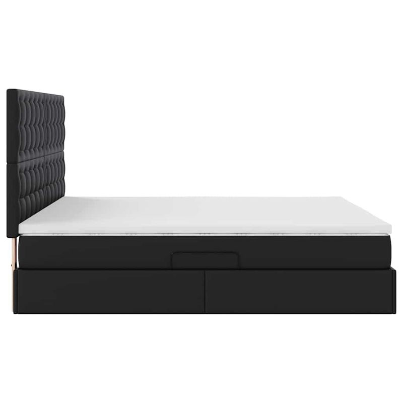 Casa si Gradina - Mobilier - Paturi si accesorii - Paturi - Pat cu storage cu saltea Negru 180 x 200 cm Piele artificiala - Infinity.ro