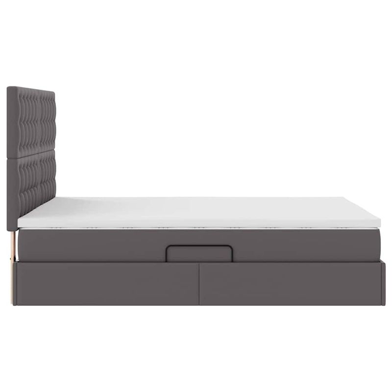 Casa si Gradina - Mobilier - Paturi si accesorii - Paturi - Pat cu storage cu saltea Gri 140 x 190 cm Piele artificiala - Infinity.ro