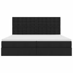Casa si Gradina - Mobilier - Paturi si accesorii - Paturi - Pat cu storage cu saltea Negru 200 x 200 cm Piele artificiala - Infinity.ro