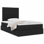 Casa si Gradina - Mobilier - Paturi si accesorii - Paturi - Pat cu storage cu saltea Negru 120 x 190 cm Piele artificiala - Infinity.ro