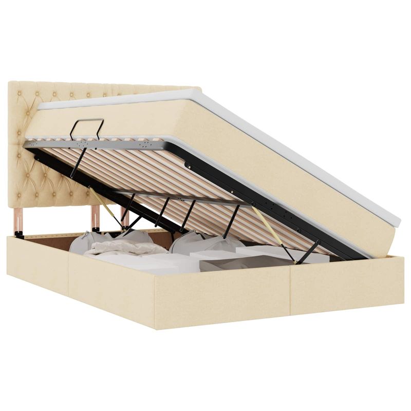 Casa si Gradina - Mobilier - Paturi si accesorii - Paturi - Pat cu storage cu saltea Creme 140 x 200 cm Piele artificiala - Infinity.ro