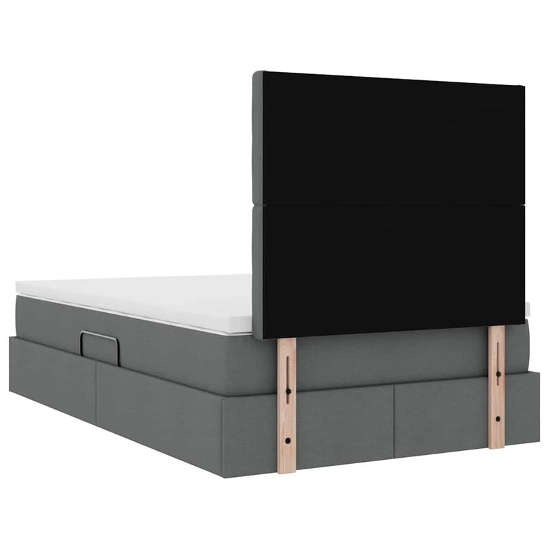 Casa si Gradina - Mobilier - Paturi si accesorii - Paturi - Pat cu storage Gri inchis 120 x 190 cm Piele artificiala - Infinity.ro