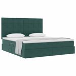 Casa si Gradina - Mobilier - Paturi si accesorii - Paturi - Pat cu saltea si LED Verde inchis 180 x 200 cm Catifea - Infinity.ro