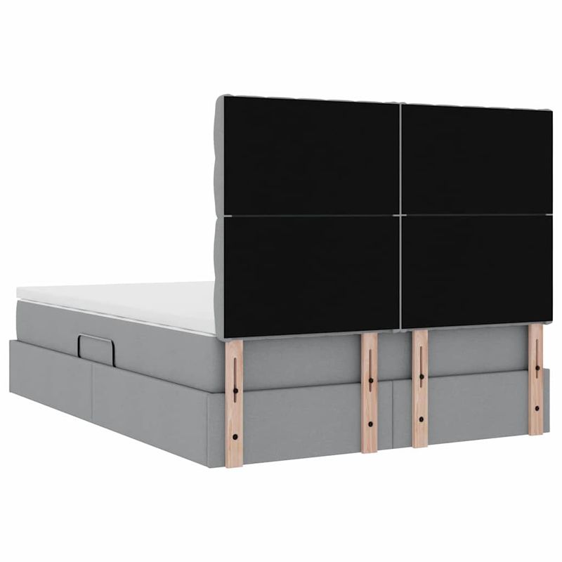 Casa si Gradina - Mobilier - Paturi si accesorii - Paturi - Pat cu storage Gri deschis 140 x 200 cm Piele artificiala - Infinity.ro
