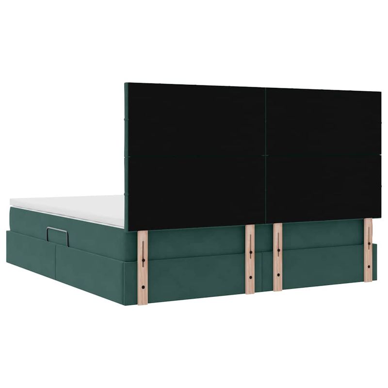 Casa si Gradina - Mobilier - Paturi si accesorii - Paturi - Pat cu saltea si LED Verde inchis 180 x 200 cm Catifea - Infinity.ro