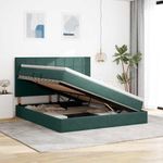 Casa si Gradina - Mobilier - Paturi si accesorii - Paturi - Pat cu saltea si LED Verde inchis 180 x 200 cm Catifea - Infinity.ro