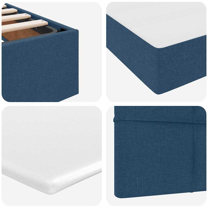 Casa si Gradina - Mobilier - Paturi si accesorii - Paturi - Pat cu storage albastru 120 x 200 cm Piele artificiala - Infinity.ro