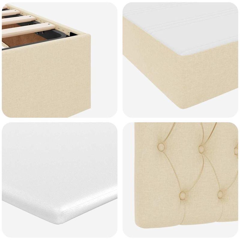 Casa si Gradina - Mobilier - Paturi si accesorii - Paturi - Pat cu storage cu saltea Creme 140 x 200 cm Piele artificiala - Infinity.ro