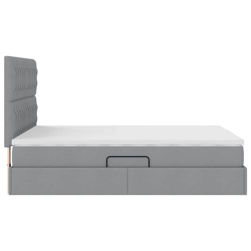 Casa si Gradina - Mobilier - Paturi si accesorii - Paturi - Pat cu storage Gri deschis 140 x 200 cm Piele artificiala - Infinity.ro