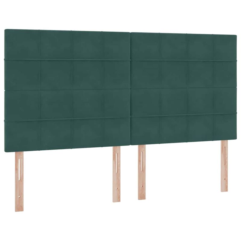 Casa si Gradina - Mobilier - Paturi si accesorii - Paturi - Pat cu saltea si LED Verde inchis 180 x 200 cm Catifea - Infinity.ro