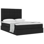 Casa si Gradina - Mobilier - Paturi si accesorii - Paturi - Pat cu storage cu saltea Negru 140 x 190 cm Piele artificiala - Infinity.ro