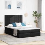 Casa si Gradina - Mobilier - Paturi si accesorii - Paturi - Pat cu storage cu saltea Negru 140 x 190 cm Piele artificiala - Infinity.ro