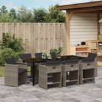 Casa si Gradina - Gradina si terasa - Mobilier exterior - Scaune si sezlonguri gradina - Set de masa pentru gradina 9 pcs Gri poliratan - Infinity.ro