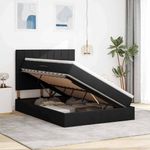 Casa si Gradina - Mobilier - Paturi si accesorii - Paturi - Pat cu storage cu saltea Negru 140 x 190 cm Piele artificiala - Infinity.ro