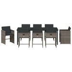 Casa si Gradina - Gradina si terasa - Mobilier exterior - Scaune si sezlonguri gradina - Set de masa pentru gradina 9 pcs Gri poliratan - Infinity.ro