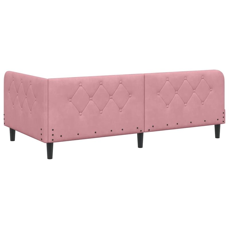 Casa si Gradina - Mobilier - Paturi si accesorii - Paturi - Cadru de pat coltar cu saltea Roz 90 x 190 cm Catifea - Infinity.ro