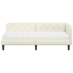 Casa si Gradina - Mobilier - Paturi si accesorii - Paturi - Cadru de pat coltar cu saltea Crem 80 x 200 cm Catifea - Infinity.ro