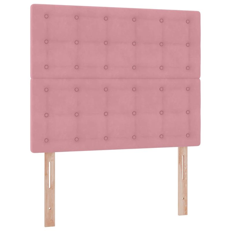 Casa si Gradina - Mobilier - Paturi si accesorii - Paturi - Pat cu saltea si LED cu saltea Roz 120 x 200 cm Catifea - Infinity.ro