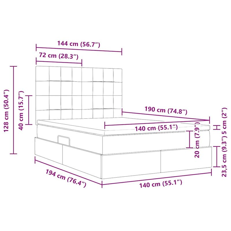 Casa si Gradina - Mobilier - Paturi si accesorii - Paturi - Pat cu storage cu saltea Negru 140 x 190 cm Piele artificiala - Infinity.ro