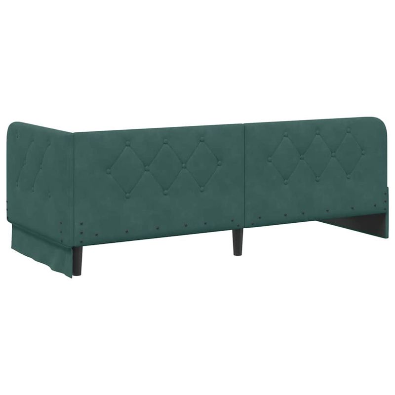Casa si Gradina - Mobilier - Paturi si accesorii - Paturi - Cadru de pat coltar cu saltea Verde inchis 80 x 200 cm Catifea - Infinity.ro