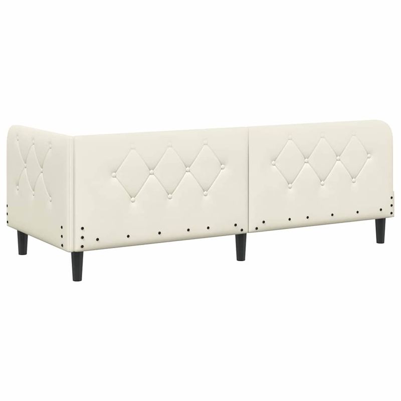 Casa si Gradina - Mobilier - Paturi si accesorii - Paturi - Cadru de pat coltar cu saltea Crem 80 x 200 cm Catifea - Infinity.ro