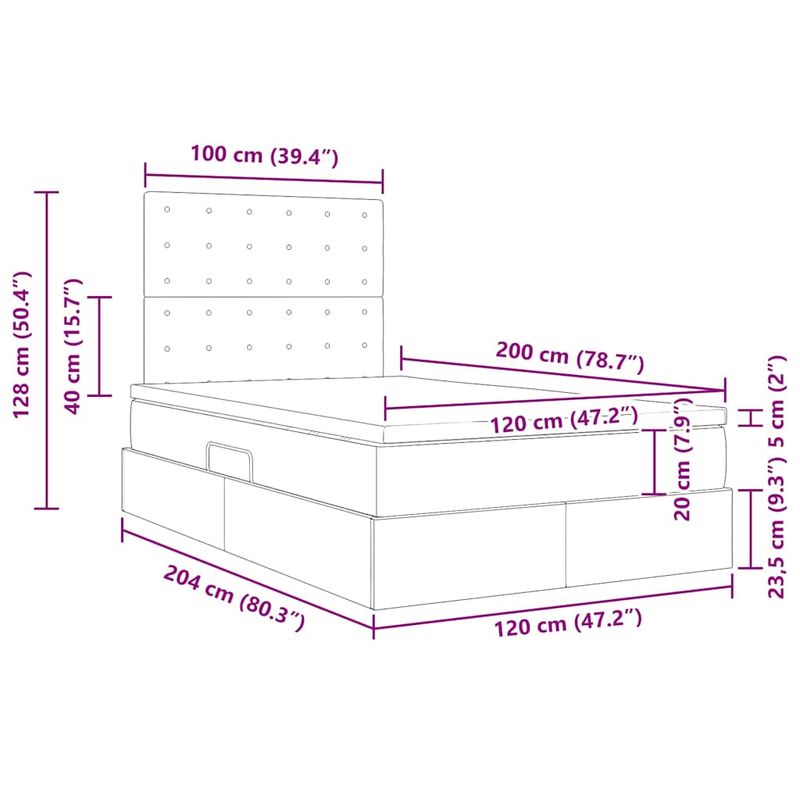 Casa si Gradina - Mobilier - Paturi si accesorii - Paturi - Pat cu saltea si LED cu saltea Roz 120 x 200 cm Catifea - Infinity.ro
