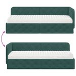 Casa si Gradina - Mobilier - Paturi si accesorii - Paturi - Cadru de pat coltar cu saltea Verde inchis 80 x 200 cm Catifea - Infinity.ro