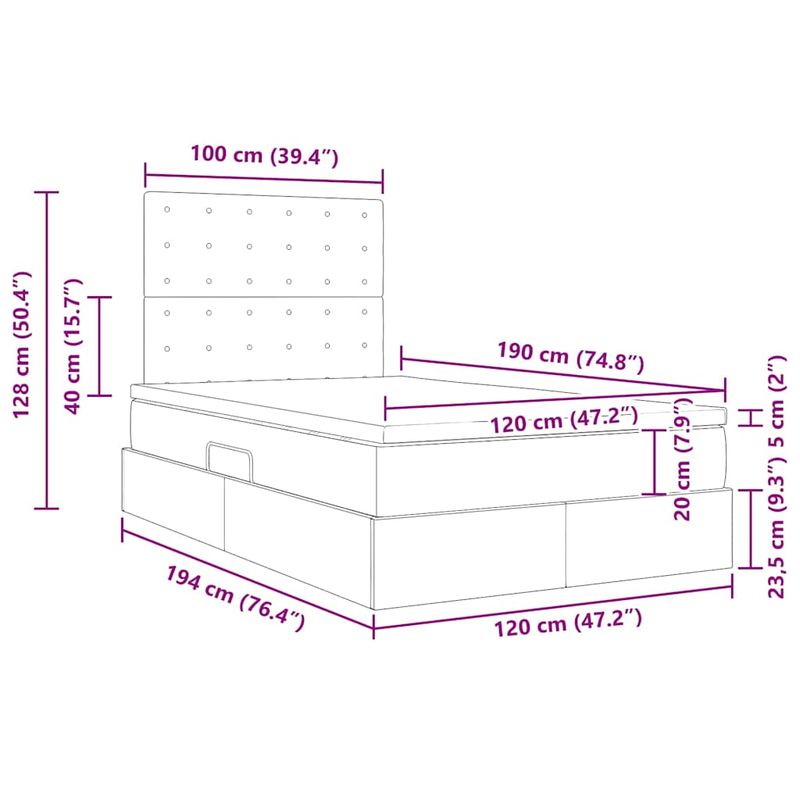 Casa si Gradina - Mobilier - Paturi si accesorii - Paturi - Pat cu saltea si LED cu saltea Negru 120 x 190 cm Catifea - Infinity.ro