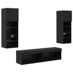 Casa si Gradina - Mobilier - Seturi de mobilier - Seturi living - Unitate TV de Perete Pe perete 6 pcs Stejar Negru Lemn compozit - Infinity.ro