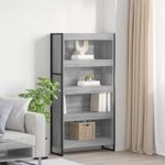 Casa si Gradina - Mobilier - Biblioteci si rafturi - Biblioteci - Dulap pentru carti 2 pcs Gri Sonoma 80 x 30 x 155 cm - Infinity.ro