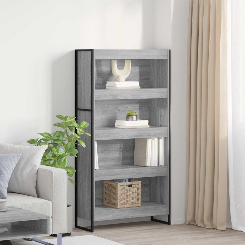 Casa si Gradina - Mobilier - Biblioteci si rafturi - Biblioteci - Dulap pentru carti 2 pcs Gri Sonoma 80 x 30 x 155 cm - Infinity.ro