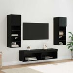 Casa si Gradina - Mobilier - Seturi de mobilier - Seturi living - Unitate TV de Perete Pe perete 6 pcs Stejar Negru Lemn compozit - Infinity.ro