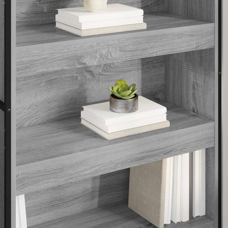 Casa si Gradina - Mobilier - Biblioteci si rafturi - Biblioteci - Dulap pentru carti 2 pcs Gri Sonoma 80 x 30 x 155 cm - Infinity.ro