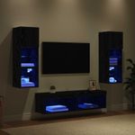 Casa si Gradina - Mobilier - Seturi de mobilier - Seturi living - Unitate TV de Perete Pe perete 6 pcs Stejar Negru Lemn compozit - Infinity.ro