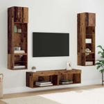 Casa si Gradina - Mobilier - Seturi de mobilier - Seturi living - Unitate TV de Perete Pe perete 6 pcs Lemn Vechi Lemn compozit - Infinity.ro