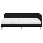Casa si Gradina - Mobilier - Paturi si accesorii - Paturi - Cadru de pat coltar cu saltea Negru 100 x 200 cm tesatura - Infinity.ro