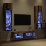 Casa si Gradina - Mobilier - Seturi de mobilier - Seturi living - Unitate TV de Perete Pe perete 6 pcs Lemn Vechi Lemn compozit - Infinity.ro