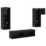 Casa si Gradina - Mobilier - Seturi de mobilier - Seturi living - Unitate TV de Perete Pe perete 6 pcs Stejar Negru Lemn compozit - Infinity.ro