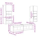 Casa si Gradina - Mobilier - Seturi de mobilier - Seturi living - Unitate TV de Perete Pe perete 6 pcs Stejar Negru Lemn compozit - Infinity.ro