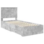Casa si Gradina - Mobilier - Paturi si accesorii - Paturi - Cadru de pat Gri beton si argintiu 75 x 190 cm Lemn compozit - Infinity.ro