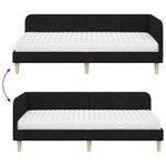 Casa si Gradina - Mobilier - Paturi si accesorii - Paturi - Cadru de pat coltar cu saltea Negru 100 x 200 cm tesatura - Infinity.ro